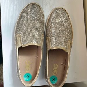Guess Gold Slip-On Shoes Size 8